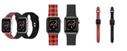 Posh Tech Men's and Women's Buffalo Plaid Black 2 Piece Silicone Band for Apple Watch 38mm